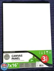 Daler-Rowney Simply Canvas Panel, 12x16 inches, 3 Pack - Artist Canvas for Oi