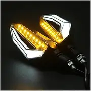 LED Indicator Blinkers Amber Lamp Accessories Motorcycle Turn Signal LED Light UN&IVE&RSAL Daytime Running Lights Indicator Braking Lamp(2 Pcs-White)