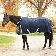 SmartPak Classic 600D Turnout Horse Blanket-75-Lite (0g)-Navy w/Mint Trim