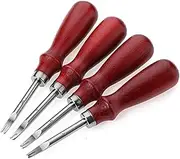 Leather Edge Beveler Skiving Tool Leather Craft Keen Edge Skiver Cutting Tools Set of 4 Including 0.8mm,1.0mm,1.2mm and 1.5mm