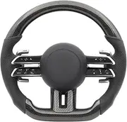 Carbon Car Steering Wheel Complete Set Compatible For Benz Compatible For AMG W204 W205 W212 W222 W221 E63s Cls Glc Gle Gls Gla Cla Glk Slc(Full set)