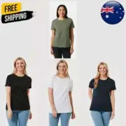 Adult 100% Cotton T-Shirt Women's Basic Plain Blank Crew Tee Tops Shirts ✅
