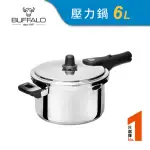 【BUFFALO 牛頭牌】雅登快鍋6L(壓力鍋 304不銹鋼 SGS檢測安全無毒 電磁爐 IH爐 營業用)