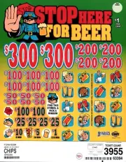 Pull Tab - Pull Tickets - Single Pull Chip Game - Stop here for Beer