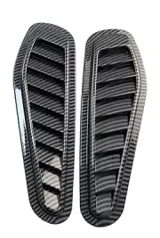 Carbon Fibre Pattern Car Scoop Bonnet Hood Decorative Air Flow Intake Trim Cover