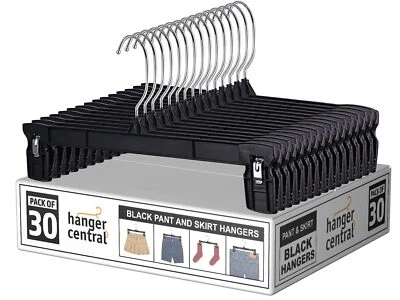 Hanger Central Space Saving Heavy Duty Slim Plastic Pants and Shorts Hangers Ri