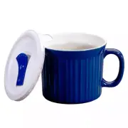 Blue CorningWare 20-Ounce Meal Mug with Vented Lid (Blueberry)