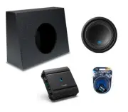 Alpine S-W10D4 Sub + S2-A60M Amp + Rhino-Coated Universal 10" Sub Box Combo
