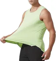 [VgueElegc] Men's Lightweight Trendy Beach Swim Tank Male Stretchy Sleeveless Tank Workout Stretchy Sleeveless Shirts for Men