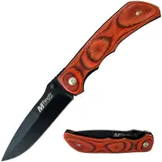 M-Tech Pakka Wood Handle Folding Knife with Finger Grooves