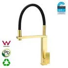 Brushed Gold Square Pull Down Kitchen Mixer Tap Laundry Sink Basin Faucet Spout