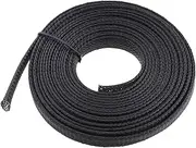SING F LTD 6m Cable Management Sleeve 16-31mm PET Braid Cable Tidy Tube Abrasion Resistance for Computer Network Home and Theater Black