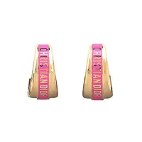 在飛比找momo購物網優惠-【Dior 迪奧】DIOR字母LOGO金屬搭配亮漆設計耳環(