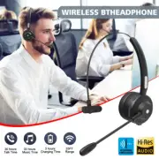 Bluetooth 5.1 Wireless Headset + Microphone w/ Noise Cancelling For Trucker US