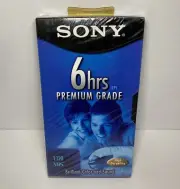 Sony Premium Grade Blank VHS T-120 6 Hour VCR Video Tape Sealed High Durability