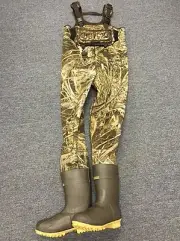 KOBUK 4mm Waterfowler MAX-5 Camo Neoprene Fishing/Hunting Chest Wader Lug Size 9