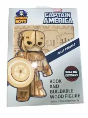 CAPTAIN AMERICA INCREDIBOTS Book & Buildable Wood Figure Incredibuilds
