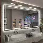 180*80cm Large LED Bluetooth Mirror Bathroom Vanity Mirror Anti-Fog, Dimmable,HD