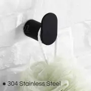 Matte Black Bathroom Round Wall Mounted Robe Hook Single Hanger Towel Rack Kit