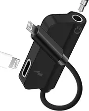Lightning to 3.5mm Jack Splitter(2in1) Apple MFI Certified iPhone Aux Dongle Adapter for Headphone Audio Cable Charger Cord Adaptador Para Charging for 14 13 12 11 Pro Max 7 8 X XR Ipad Music Earphone