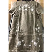 在飛比找蝦皮購物優惠-ZARA 刺繡 亞麻洋裝 連身裙