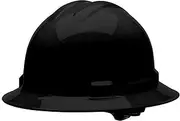 Malta Dynamics Made in US Full Brim Hard Hat, OSHA/ANSI Compliant, Black