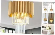11" Gold Crystal Pendant Light,4-Light 3-Tier Luxury Crystal Gold 4-Light
