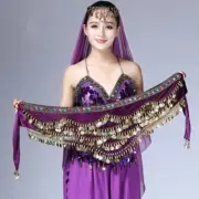 Hip Scarf Belly Dance Velvet Wrap Coin Sequin Belt Waist Chain Triangle
