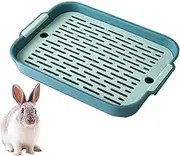 Granmagazz Rabbit Litter Box With Grate, Guinea Pig Potty Trainer Tray, Rectangular Pet Toilet for Bunny, Ferret, Hamster, Hedgehog