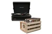 Voyager Black - Bluetooth Portable Turntable & Record Storage Crate