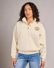 [Billabong] Billabong Women's Bring The Sun Sweatshirt in Whitecap Size Large L Whitecap