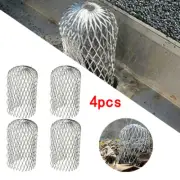 4Pcs Metal Mesh Gutter Leaf Debris Mud Trap Guards Drain Pipe Cover Downpipe