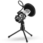 Foldable Microphone Tripod Stand Desktop Mic Holder Shock Mount Pop Filter fo...