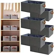 YNTCHENG Pack of 6 Large Capacity Storage Bins Closet Organizer System,Sturdy Foldable Storage Boxes,Shelf Organizer Shelves Basket Storage Bin With Handles for Organizing Clothing,Sheets,Toys