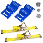 AUTOAlkins Wheel Chock Tie Down Kit Trailer Tie Down Strap Kit Heavy Duty Tra...