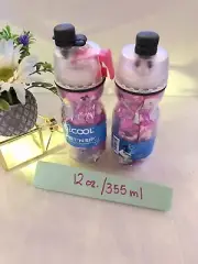 Set Of 2 -O2COOL Mist 'N Sip Kids Squeeze Misting Water Bottle 12 oz Owls