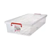 2pk 35L Plastic Roller Storage Box Underbed Plastic Organsier Container Tub Box