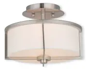 Livex Lighting 51072-91 Wesley Semi-Flush Mount Brushed Nickel