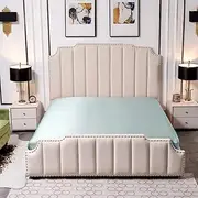 [THXSILK] Silk Fitted Sheet 25 Momme, 35cm Deep Pocket Bottom Sheet, Top Grade Mulberry Silk, Luxurious and Comfortable (Light Blue, Single)