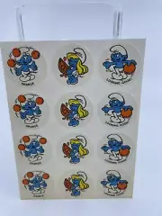 Vintage 1980's Smurf Scratch' n Sniff Smurfy Orange Stickers 12 Count