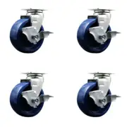 Tool Box Caster Wheel Set – 5 Inch Solid Polyurethane Swivel Casters – SCC
