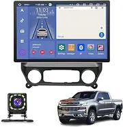 Android 10 Octa Core Car Stereo for Chevy Silverado 2014-2018 13.3 inch Multifunctional Touch Screen Auto Navigation System, Car Radio with Carplay GPS WiFi BT FM + Backup Came(Size:8+256 G)