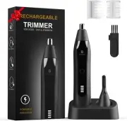 Ear and Nose Hair Trimmer for Men,Rechargeable Dual Edge Blades, IPX7 Waterproof
