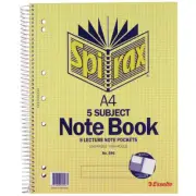 Spirax 596 5 Subject Notebook A4
