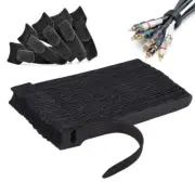 100pcs Reusable Cable Tie Nylon Hook Loop Strap Cord Ties PC Versatility - Black