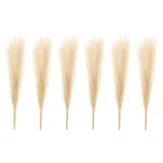 6 Pcs 17 Inch Faux Pampas Grass Artificial Boho Decor Khaki