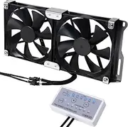 Uueego 5.5"(140mm) 12V RV Ventilation Cooling Fan for Fridge Vent and Grille, RV Fridge Ventilation Cooling Fan, IP65 Waterproof, Include Speed Controller