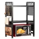 Adjustable Microwave Stand,Microwave Oven Rack Shelf Heavy Duty 3-Tier Shelf ...