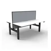 1500Mm 2Person Workstation With Screen Natural White And Black