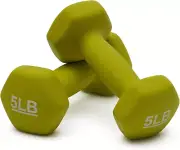 Neoprene Hand Weights 5 pound dumbbell (set of 2) for exercise strength training